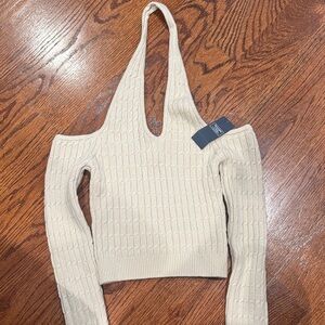 Abercrombie & Fitch Off-the-Shoulder Cream Sweater
